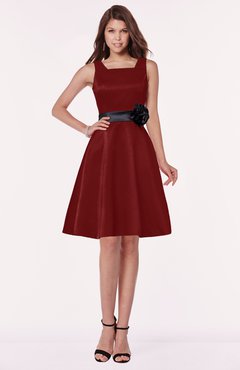 ColsBM Charli Maroon Elegant A-line Wide Square Zip up Sash Bridesmaid Dresses