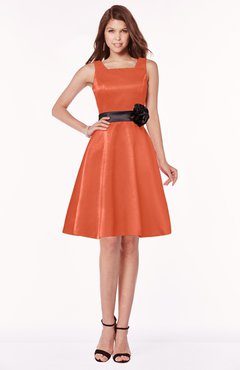 ColsBM Charli Persimmon Elegant A-line Wide Square Zip up Sash Bridesmaid Dresses