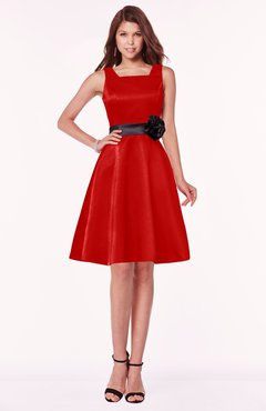 ColsBM Charli Red Elegant A-line Wide Square Zip up Sash Bridesmaid Dresses