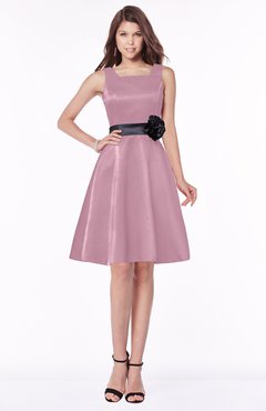 ColsBM Charli Silver Pink Elegant A-line Wide Square Zip up Sash Bridesmaid Dresses