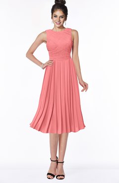 ColsBM Aileen Coral Gorgeous A-line Sleeveless Chiffon Pick up Bridesmaid Dresses