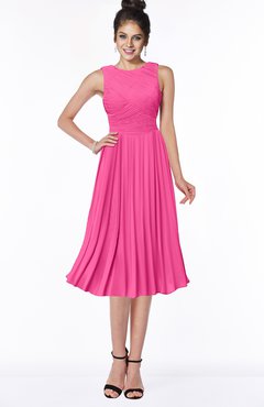 ColsBM Aileen Rose Pink Gorgeous A-line Sleeveless Chiffon Pick up Bridesmaid Dresses