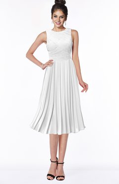 ColsBM Aileen White Gorgeous A-line Sleeveless Chiffon Pick up Bridesmaid Dresses