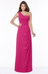 ColsBM Fran Beetroot Purple Modest A-line One Shoulder Zip up Chiffon Bridesmaid Dresses