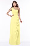 ColsBM Fran Daffodil Modest A-line One Shoulder Zip up Chiffon Bridesmaid Dresses