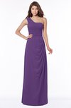 ColsBM Fran Dark Purple Modest A-line One Shoulder Zip up Chiffon Bridesmaid Dresses