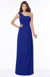 ColsBM Fran Electric Blue Modest A-line One Shoulder Zip up Chiffon Bridesmaid Dresses