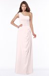 ColsBM Fran Light Pink Modest A-line One Shoulder Zip up Chiffon Bridesmaid Dresses