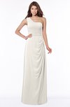 ColsBM Fran Off White Modest A-line One Shoulder Zip up Chiffon Bridesmaid Dresses
