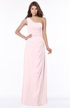 ColsBM Fran Petal Pink Modest A-line One Shoulder Zip up Chiffon Bridesmaid Dresses