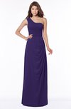 ColsBM Fran Royal Purple Modest A-line One Shoulder Zip up Chiffon Bridesmaid Dresses