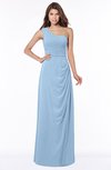 ColsBM Fran Sky Blue Modest A-line One Shoulder Zip up Chiffon Bridesmaid Dresses