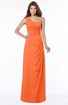ColsBM Fran Tangerine Modest A-line One Shoulder Zip up Chiffon Bridesmaid Dresses