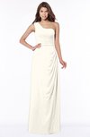 ColsBM Fran Whisper White Modest A-line One Shoulder Zip up Chiffon Bridesmaid Dresses