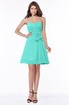 ColsBM Lindsay Blue Turquoise Glamorous A-line Sweetheart Sleeveless Chiffon Flower Bridesmaid Dresses