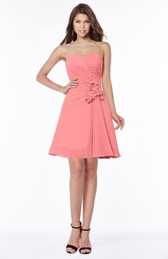 ColsBM Lindsay Shell Pink Glamorous A-line Sweetheart Sleeveless Chiffon Flower Bridesmaid Dresses