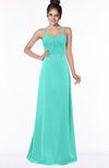 ColsBM Keira Blue Turquoise Medieval A-line Spaghetti Sleeveless Floor Length Bridesmaid Dresses