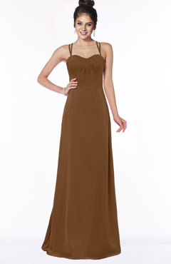 ColsBM Keira Brown Medieval A-line Spaghetti Sleeveless Floor Length Bridesmaid Dresses