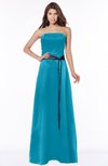 ColsBM Jazlynn Teal Luxury A-line Bateau Zip up Satin Floor Length Bridesmaid Dresses
