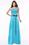 ColsBM Jazlynn Turquoise Luxury A-line Bateau Zip up Satin Floor Length Bridesmaid Dresses