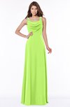ColsBM Thea Bright Green Elegant Wide Square Sleeveless Half Backless Chiffon Beaded Bridesmaid Dresses