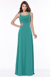 ColsBM Thea Emerald Green Elegant Wide Square Sleeveless Half Backless Chiffon Beaded Bridesmaid Dresses
