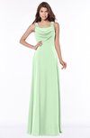 ColsBM Thea Light Green Elegant Wide Square Sleeveless Half Backless Chiffon Beaded Bridesmaid Dresses
