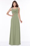 ColsBM Thea Moss Green Elegant Wide Square Sleeveless Half Backless Chiffon Beaded Bridesmaid Dresses