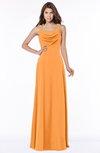ColsBM Thea Orange Elegant Wide Square Sleeveless Half Backless Chiffon Beaded Bridesmaid Dresses