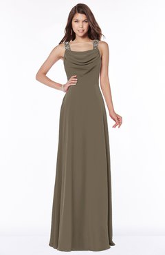 ColsBM Thea Otter Elegant Wide Square Sleeveless Half Backless Chiffon Beaded Bridesmaid Dresses