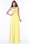 ColsBM Thea Pastel Yellow Elegant Wide Square Sleeveless Half Backless Chiffon Beaded Bridesmaid Dresses