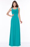 ColsBM Thea Peacock Blue Elegant Wide Square Sleeveless Half Backless Chiffon Beaded Bridesmaid Dresses