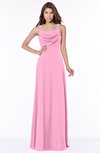 ColsBM Thea Pink Elegant Wide Square Sleeveless Half Backless Chiffon Beaded Bridesmaid Dresses