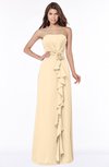 ColsBM Aimee Apricot Gelato Antique Bateau Half Backless Chiffon Floor Length Bridesmaid Dresses