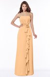 ColsBM Aimee Apricot Antique Bateau Half Backless Chiffon Floor Length Bridesmaid Dresses