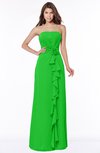 ColsBM Aimee Classic Green Antique Bateau Half Backless Chiffon Floor Length Bridesmaid Dresses