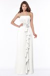 ColsBM Aimee Cloud White Antique Bateau Half Backless Chiffon Floor Length Bridesmaid Dresses