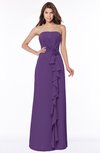 ColsBM Aimee Dark Purple Antique Bateau Half Backless Chiffon Floor Length Bridesmaid Dresses
