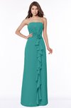 ColsBM Aimee Emerald Green Antique Bateau Half Backless Chiffon Floor Length Bridesmaid Dresses