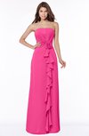 ColsBM Aimee Fandango Pink Antique Bateau Half Backless Chiffon Floor Length Bridesmaid Dresses