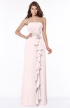 ColsBM Aimee Light Pink Antique Bateau Half Backless Chiffon Floor Length Bridesmaid Dresses