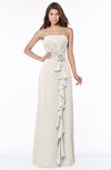 ColsBM Aimee Off White Antique Bateau Half Backless Chiffon Floor Length Bridesmaid Dresses