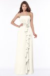 ColsBM Aimee Whisper White Antique Bateau Half Backless Chiffon Floor Length Bridesmaid Dresses