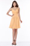 ColsBM Vera Apricot Modest A-line Sleeveless Zip up Knee Length Ruching Bridesmaid Dresses
