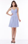 ColsBM Vera Blue Heron Modest A-line Sleeveless Zip up Knee Length Ruching Bridesmaid Dresses