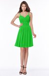 ColsBM Vera Classic Green Modest A-line Sleeveless Zip up Knee Length Ruching Bridesmaid Dresses