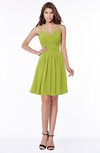 ColsBM Vera Green Oasis Modest A-line Sleeveless Zip up Knee Length Ruching Bridesmaid Dresses
