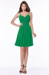 ColsBM Vera Green Modest A-line Sleeveless Zip up Knee Length Ruching Bridesmaid Dresses
