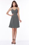 ColsBM Vera Grey Modest A-line Sleeveless Zip up Knee Length Ruching Bridesmaid Dresses