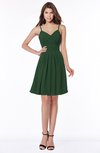 ColsBM Vera Hunter Green Modest A-line Sleeveless Zip up Knee Length Ruching Bridesmaid Dresses
